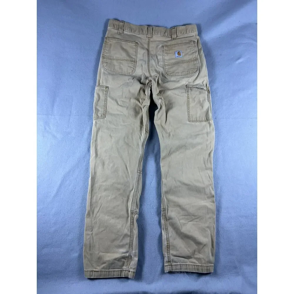 Carhartt Carpenter Pants Mens 36x34 Tan Double Knee Canvas Relaxed Fit Workwear